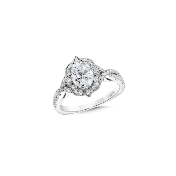 14KW Vintage Style Halo Engagement Ring Semi-Mounting Kiefer Jewelers Lutz, FL