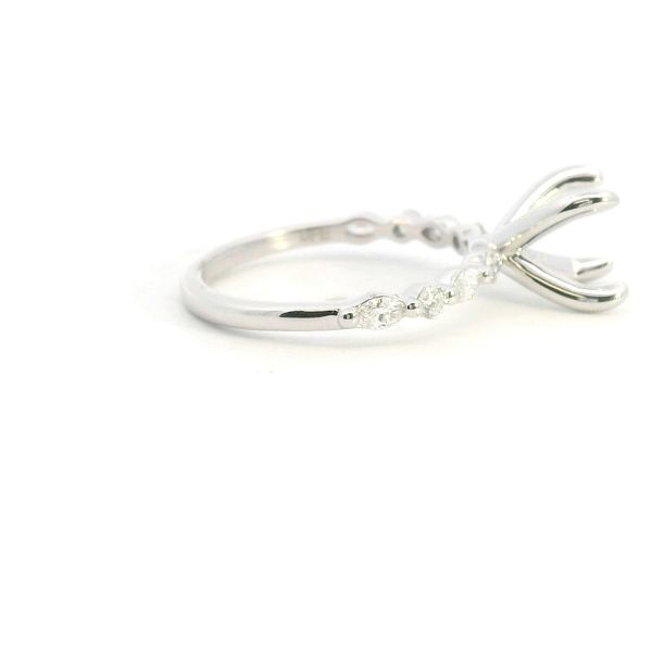 14KW Alternating Marquise and Round Diamond Semi-Mounting Engagement Ring Image 3 Kiefer Jewelers Lutz, FL