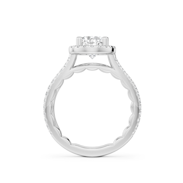 Luna 14KW .37CTW 2CT Oval Diamond Halo Semi-Mounting Engagement Ring by Noam Carver Image 2 Kiefer Jewelers Lutz, FL