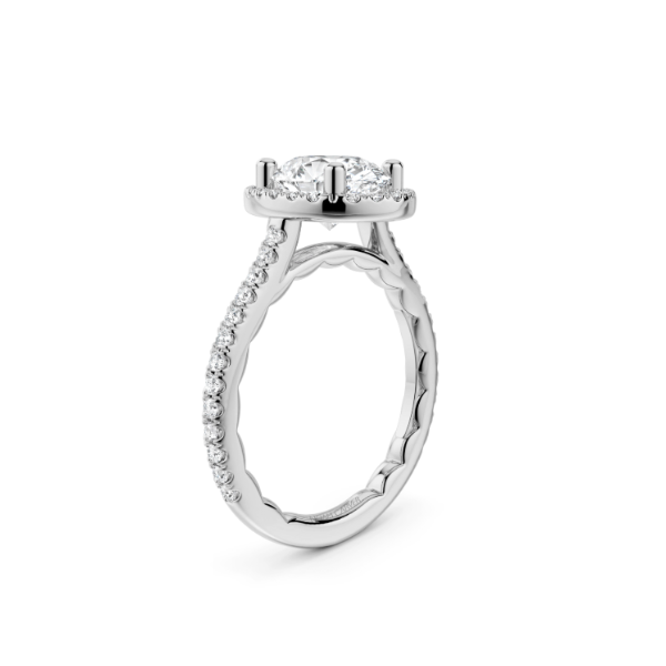Luna 14KW .37CTW 2CT Oval Diamond Halo Semi-Mounting Engagement Ring by Noam Carver Image 3 Kiefer Jewelers Lutz, FL