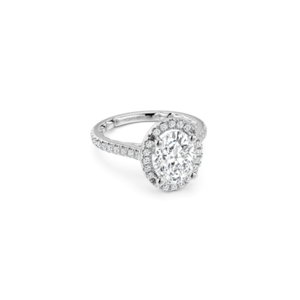 Luna 14KW .37CTW 2CT Oval Diamond Halo Semi-Mounting Engagement Ring by Noam Carver Kiefer Jewelers Lutz, FL