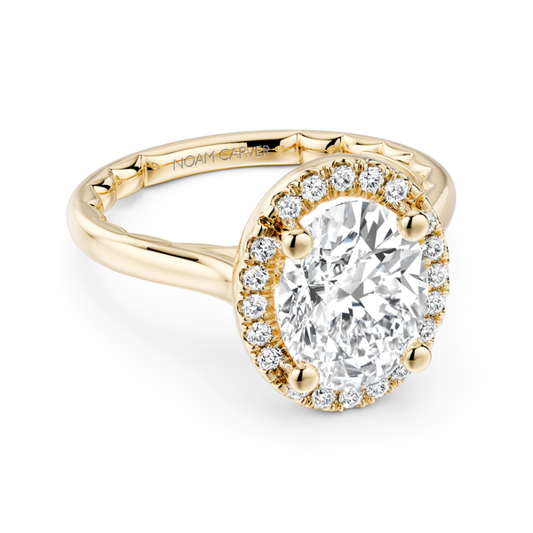 Luna 14KY .14CTW 2CT Oval Diamond Halo Semi-Mounting Engagement Ring by Noam Carver Kiefer Jewelers Lutz, FL