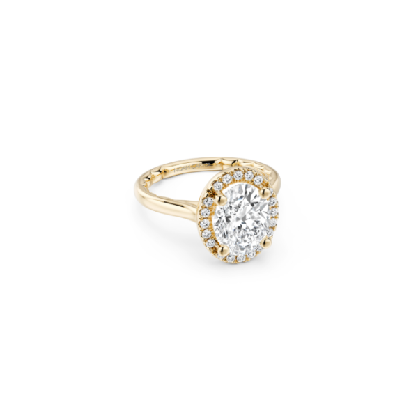 Luna 14KY .14CTW 2CT Oval Diamond Halo Semi-Mounting Engagement Ring by Noam Carver Kiefer Jewelers Lutz, FL