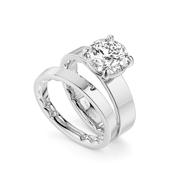 Luna 14KW 2CT Round Diamond Semi-Mounting Engagement Ring by Noam Carver Image 4 Kiefer Jewelers Lutz, FL