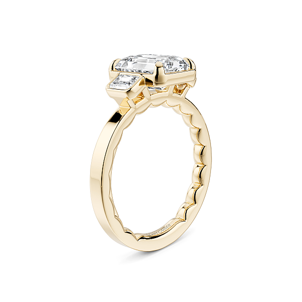 Luna 14KY .40CTW 2CT Emerald Cut Three Stone Diamond Semi-Mounting Engagement Ring by Noam Carver Image 3 Kiefer Jewelers Lutz, FL