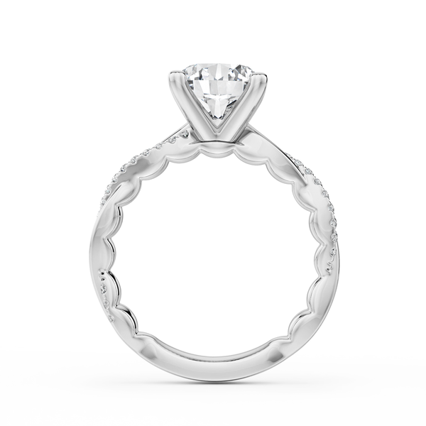 Luna 14KW 0.15CTW 2CT Round Diamond Twist Semi-Mount Engagment Ring by Noam Carver Image 2 Kiefer Jewelers Lutz, FL