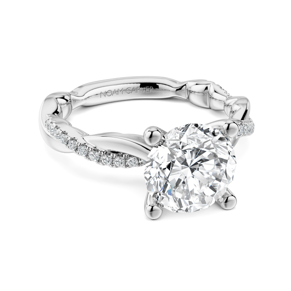 Luna 14KW 0.15CTW 2CT Round Diamond Twist Semi-Mount Engagment Ring by Noam Carver Kiefer Jewelers Lutz, FL