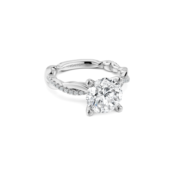 Luna 14KW 0.15CTW 2CT Round Diamond Twist Semi-Mount Engagment Ring by Noam Carver Kiefer Jewelers Lutz, FL