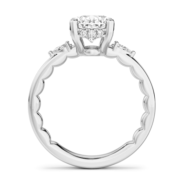 Luna 14KW .22CTW 2CT Oval Diamond Semi-Mounting Engagement Ring by Noam Carver Image 2 Kiefer Jewelers Lutz, FL
