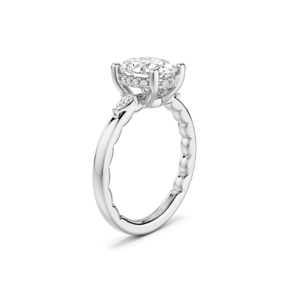 Luna 14KW .22CTW 2CT Oval Diamond Semi-Mounting Engagement Ring by Noam Carver Image 3 Kiefer Jewelers Lutz, FL