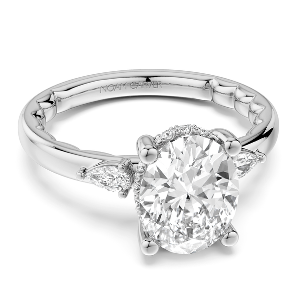 Luna 14KW .22CTW 2CT Oval Diamond Semi-Mounting Engagement Ring by Noam Carver Kiefer Jewelers Lutz, FL