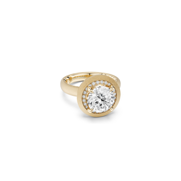 Luna 14KY .12CTW 2CT Round Diamond Halo Semi-Mounting Engagement Ring by Noam Carver Kiefer Jewelers Lutz, FL