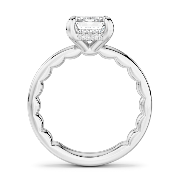 Luna 14KW .06CTW 2CT Emerald Cut Diamond Hidden Halo Semi-Mounting Engagement Ring by Noam Carver Image 2 Kiefer Jewelers Lutz, FL