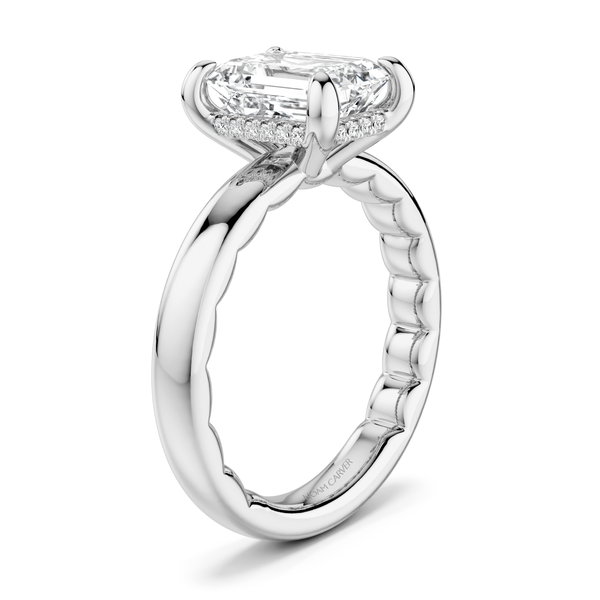Luna 14KW .06CTW 2CT Emerald Cut Diamond Hidden Halo Semi-Mounting Engagement Ring by Noam Carver Image 3 Kiefer Jewelers Lutz, FL