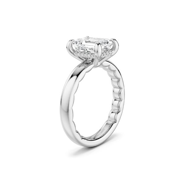 Luna 14KW .06CTW 2CT Emerald Cut Diamond Hidden Halo Semi-Mounting Engagement Ring by Noam Carver Image 3 Kiefer Jewelers Lutz, FL