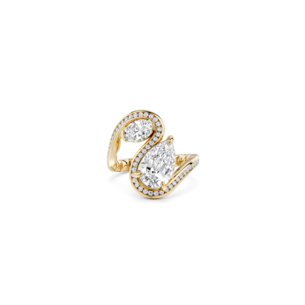 Luna 14KY .91CTW 2CT Pear Shape Diamond Wave Style Semi-Mount Engagement Ring by Noam Carver Kiefer Jewelers Lutz, FL
