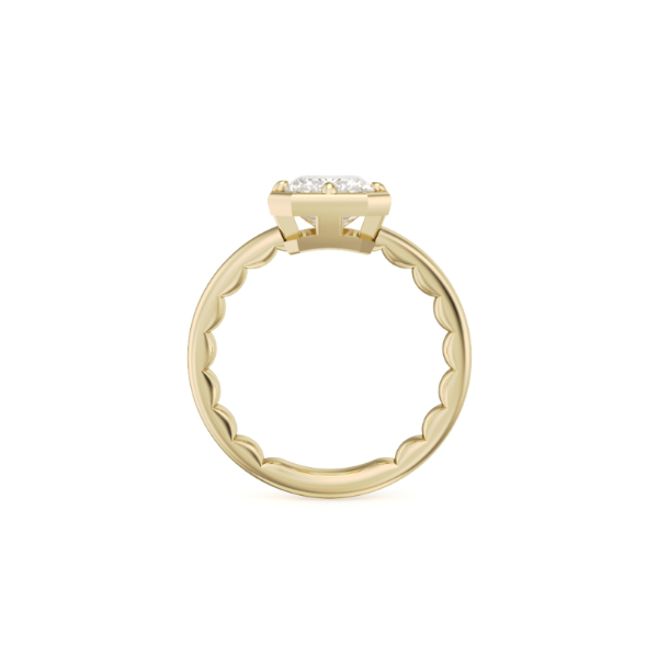 Luna 14KY 2CT Emerald Cut Bezel Set with Prongs Semi-Mounting Engagment Ring by Noam Carver Image 2 Kiefer Jewelers Lutz, FL