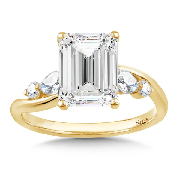 14KY Pear Shape and Round Diamond Engagement Ring Semi-Mounting Kiefer Jewelers Lutz, FL