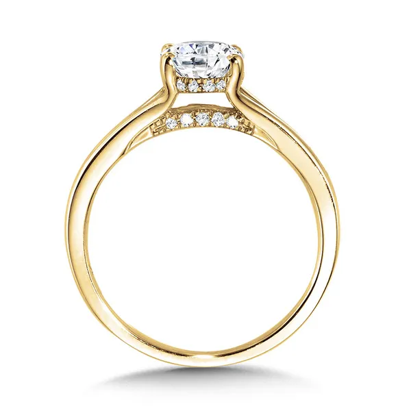 14KY Oval Hidden Halo and Split Shank Semi-Mounting Engagement Ring by Valina Image 2 Kiefer Jewelers Lutz, FL