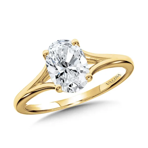 14KY Oval Hidden Halo and Split Shank Semi-Mounting Engagement Ring by Valina Kiefer Jewelers Lutz, FL
