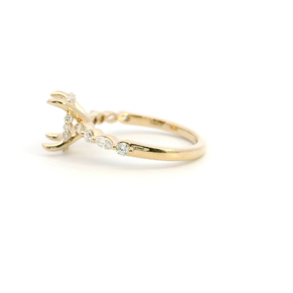 14KY Marquise and Round Diamond Sem-Mounting Engagement Ring by Valina Image 4 Kiefer Jewelers Lutz, FL