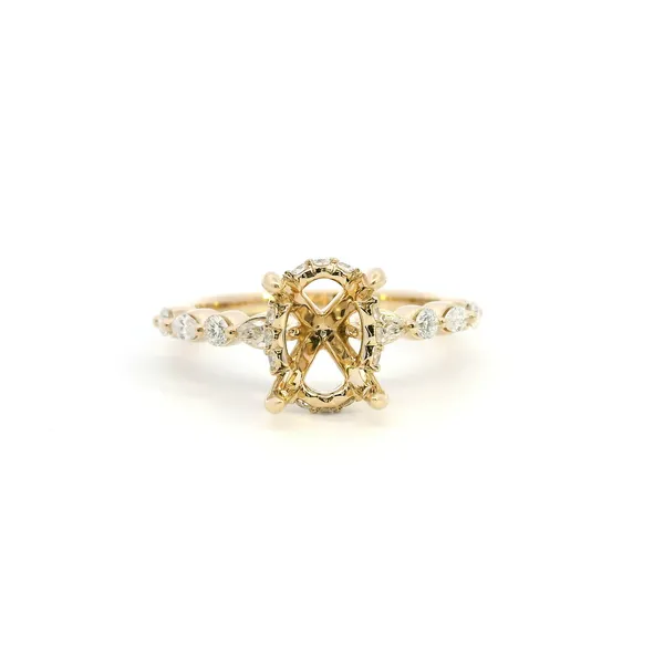 14KY Marquise and Round Diamond Sem-Mounting Engagement Ring by Valina Kiefer Jewelers Lutz, FL