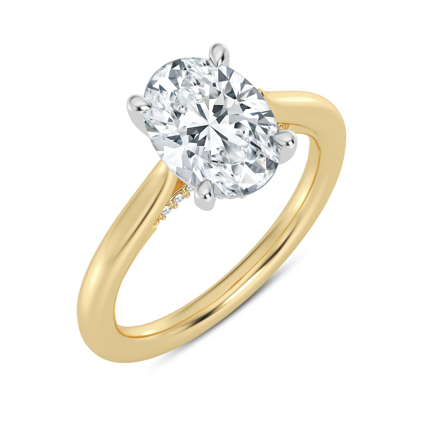 14K Two-Tone Hidden Halo Engagement Ring Setting Image 2 Kiefer Jewelers Lutz, FL