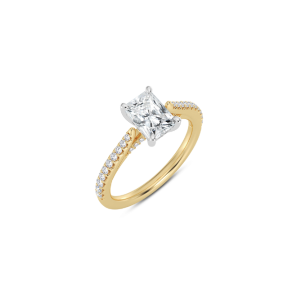 14K Two-Tone Hidden Halo Engagement Ring Setting Image 2 Kiefer Jewelers Lutz, FL