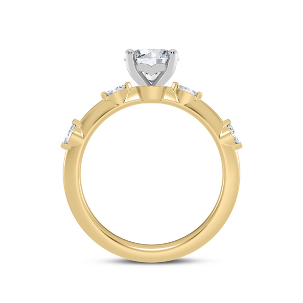 14K Marquise Station Diamond Engagement Ring Setting Image 3 Kiefer Jewelers Lutz, FL