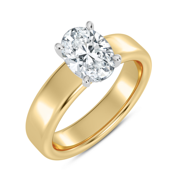 14K Cigar Band Engagement Ring Setting Image 2 Kiefer Jewelers Lutz, FL