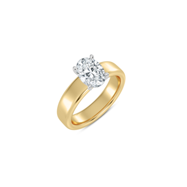 14K Cigar Band Engagement Ring Setting Image 2 Kiefer Jewelers Lutz, FL