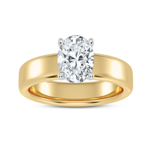 14K Cigar Band Engagement Ring Setting Kiefer Jewelers Lutz, FL