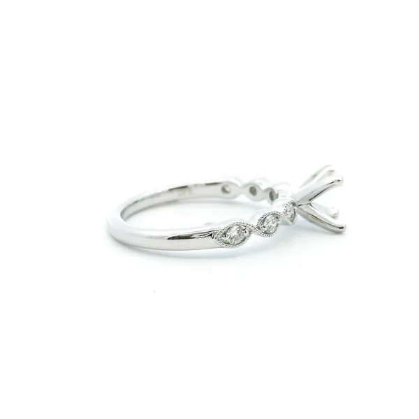 14KW .20CTW Vintage Navette Diamond Semi-Mounting Engagment Ring Image 3 Kiefer Jewelers Lutz, FL