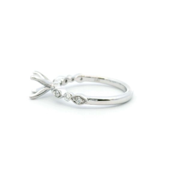 14KW .25CTW Diamond Vintage Navette Semi-Mounting Engagement Ring Image 4 Kiefer Jewelers Lutz, FL