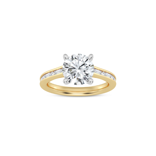 14K Baguette & Round Diamond Engagement Ring Setting Kiefer Jewelers Lutz, FL