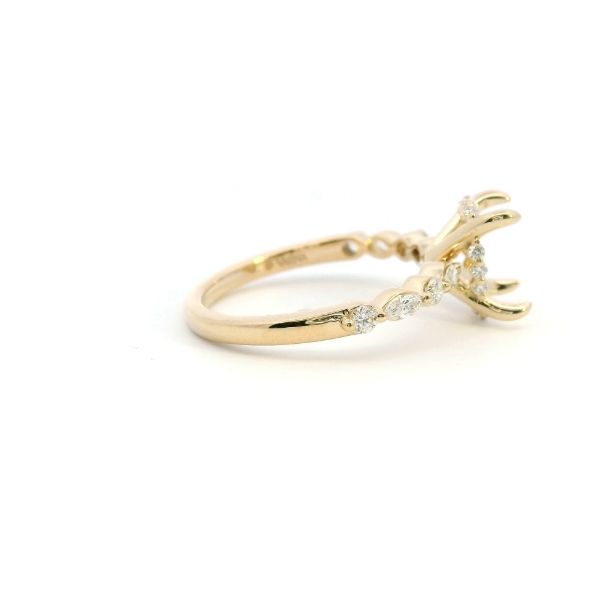 14KY Marquise and Round Diamond Sem-Mounting Engagement Ring by Valina Image 3 Kiefer Jewelers Lutz, FL