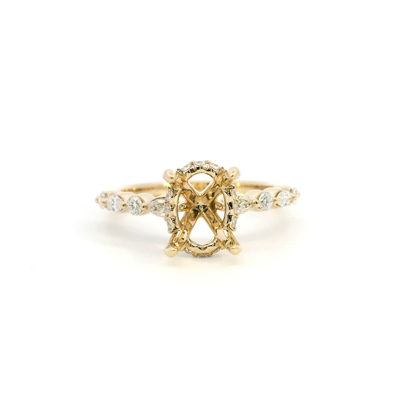 14KY Marquise and Round Diamond Sem-Mounting Engagement Ring by Valina Kiefer Jewelers Lutz, FL
