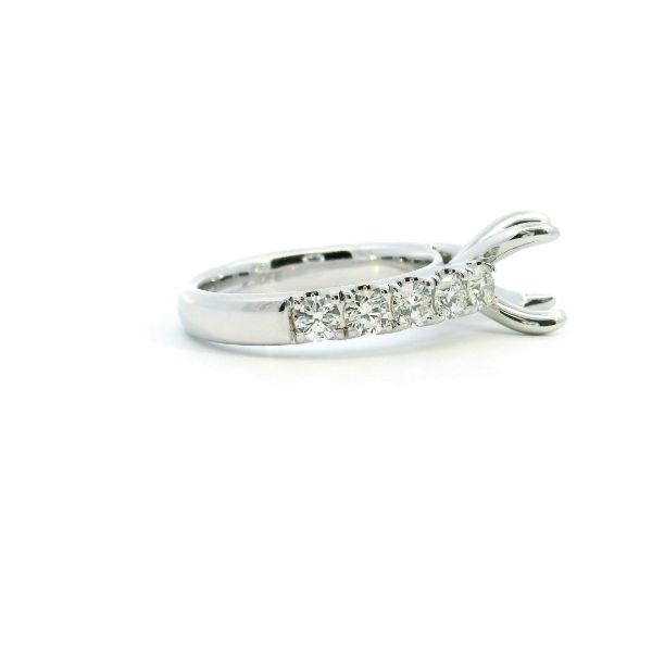 14KW 1.20CTW Diamond Cathedral Semi-Mounting Engagement Ring Image 3 Kiefer Jewelers Lutz, FL