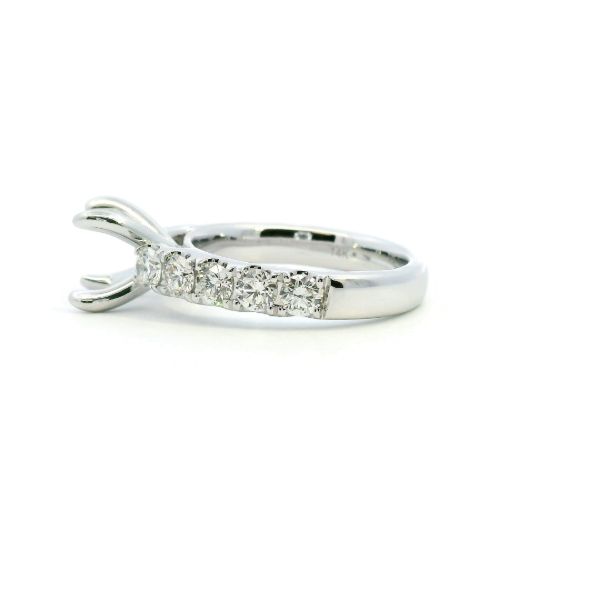 14KW 1.20CTW Diamond Cathedral Semi-Mounting Engagement Ring Image 4 Kiefer Jewelers Lutz, FL
