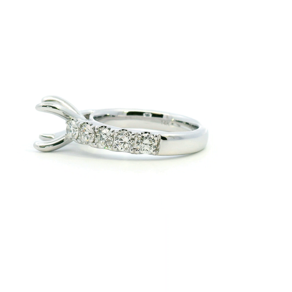 14KW 1.20CTW Diamond Cathedral Semi-Mounting Engagement Ring Image 4 Kiefer Jewelers Lutz, FL