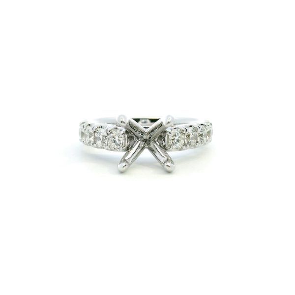 14KW 1.20CTW Diamond Cathedral Semi-Mounting Engagement Ring Kiefer Jewelers Lutz, FL