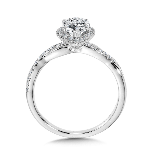 14KW 0.27CTW Diamond Twist/Halo Semi-Mounting Engagement Ring Image 2 Kiefer Jewelers Lutz, FL