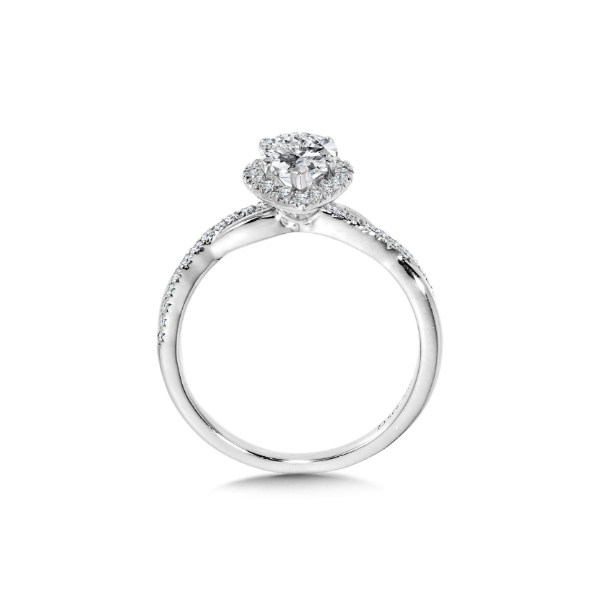14KW 0.27CTW Diamond Twist/Halo Semi-Mounting Engagement Ring Image 2 Kiefer Jewelers Lutz, FL