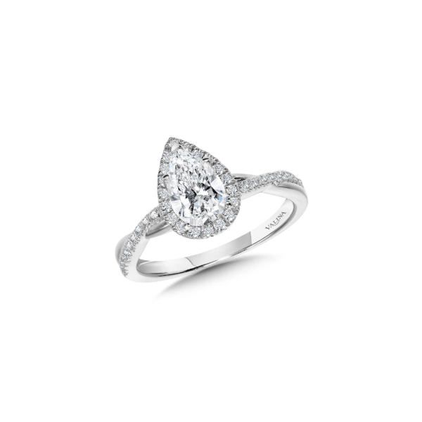 14KW 0.27CTW Diamond Twist/Halo Semi-Mounting Engagement Ring Kiefer Jewelers Lutz, FL
