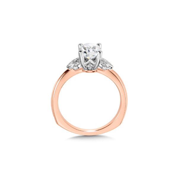14KRW 0.08CTW Diamond Floral Semi-Mount Engagement Ring Image 2 Kiefer Jewelers Lutz, FL