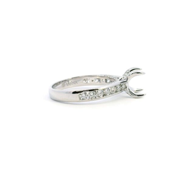 14KW 0.63CTW Diamond Channel Set Semi-Mounting Engagement Ring Image 3 Kiefer Jewelers Lutz, FL