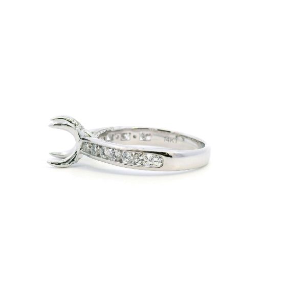 14KW 0.63CTW Diamond Channel Set Semi-Mounting Engagement Ring Image 4 Kiefer Jewelers Lutz, FL
