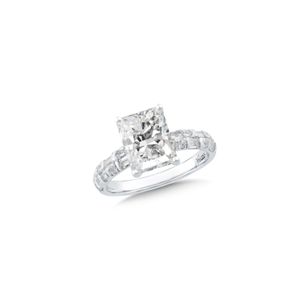 14KW 0.50CTW Bagguette and Round Diamond Semi-Mounting Engagement Ring Kiefer Jewelers Lutz, FL