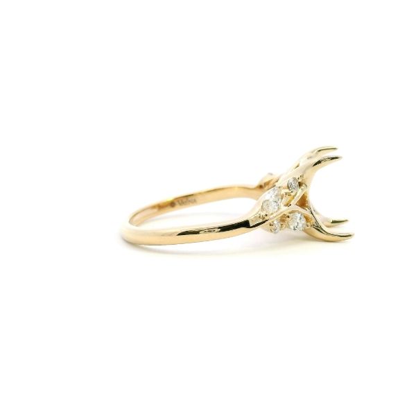 14KY 0.16CTW Diamond Maquise and Round Floral Style Semi-Mounting Engagement Ring Image 3 Kiefer Jewelers Lutz, FL
