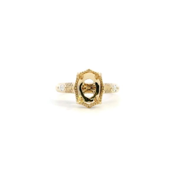 14KY 0.10CTW Marquise Shape Diamond and Etched Semi-Mounting Engagement Ring Kiefer Jewelers Lutz, FL